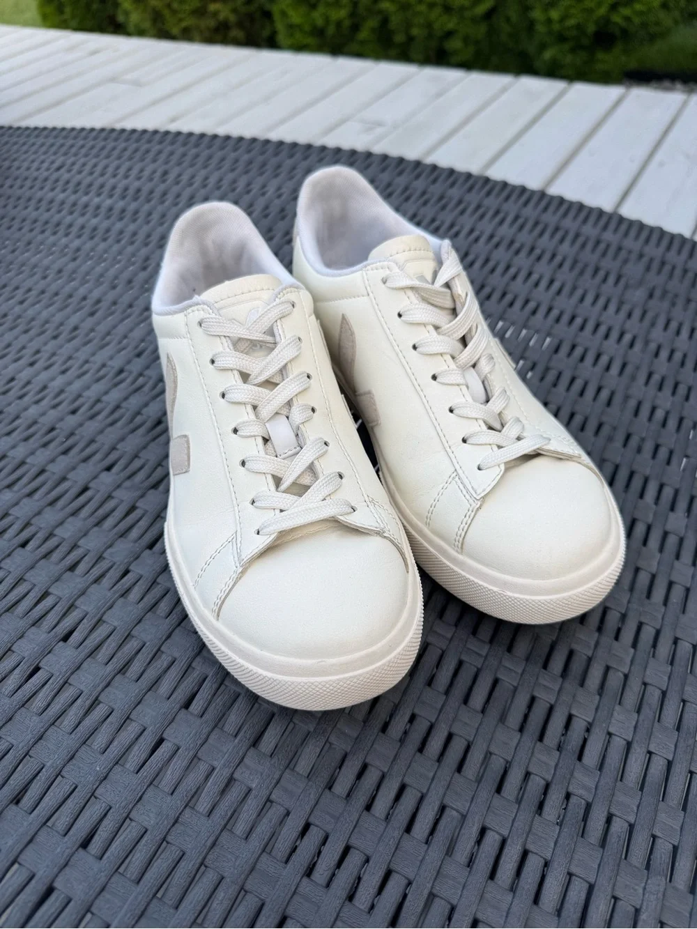 Veja White Sneakers with Off-White V Detail